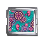 Floral Pattern, Abstract, Colorful, Flow Mega Link Italian Charm (18mm)