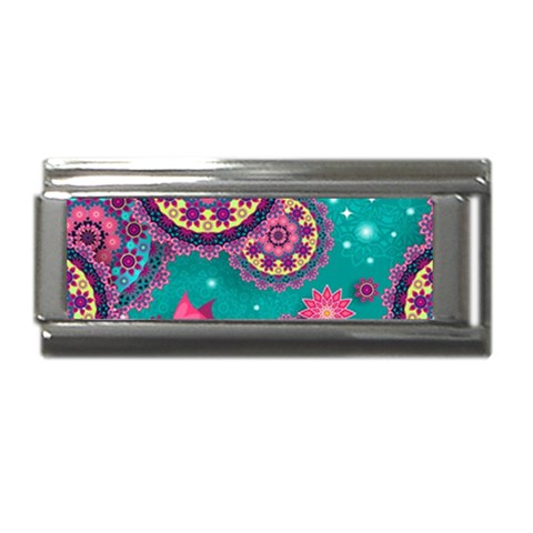 Floral Pattern, Abstract, Colorful, Flow Superlink Italian Charm (9mm) from ArtsNow.com Front