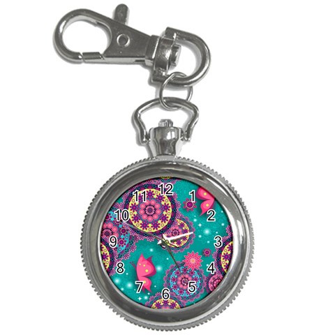 Floral Pattern, Abstract, Colorful, Flow Key Chain Watches from ArtsNow.com Front