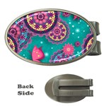 Floral Pattern, Abstract, Colorful, Flow Money Clips (Oval) 