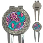 Floral Pattern, Abstract, Colorful, Flow 3-in-1 Golf Divots