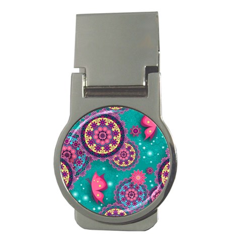 Floral Pattern, Abstract, Colorful, Flow Money Clips (Round)  from ArtsNow.com Front