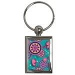 Floral Pattern, Abstract, Colorful, Flow Key Chain (Rectangle)