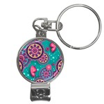 Floral Pattern, Abstract, Colorful, Flow Nail Clippers Key Chain