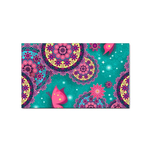 Floral Pattern, Abstract, Colorful, Flow Sticker (Rectangular) from ArtsNow.com Front