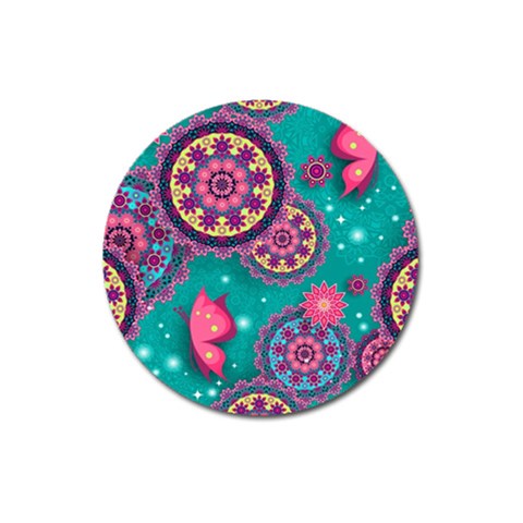 Floral Pattern, Abstract, Colorful, Flow Magnet 3  (Round) from ArtsNow.com Front