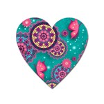 Floral Pattern, Abstract, Colorful, Flow Heart Magnet