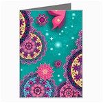 Floral Pattern, Abstract, Colorful, Flow Greeting Card