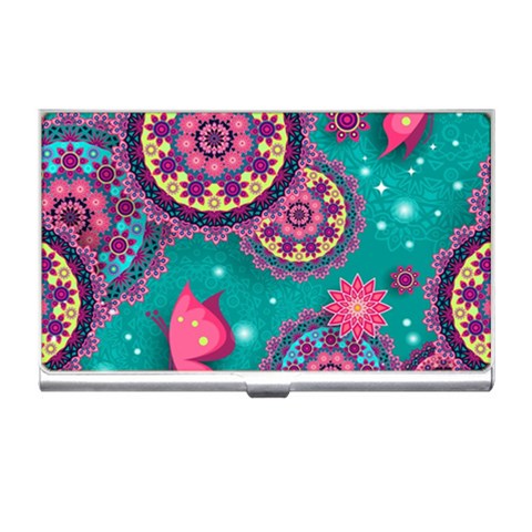 Floral Pattern, Abstract, Colorful, Flow Business Card Holder from ArtsNow.com Front