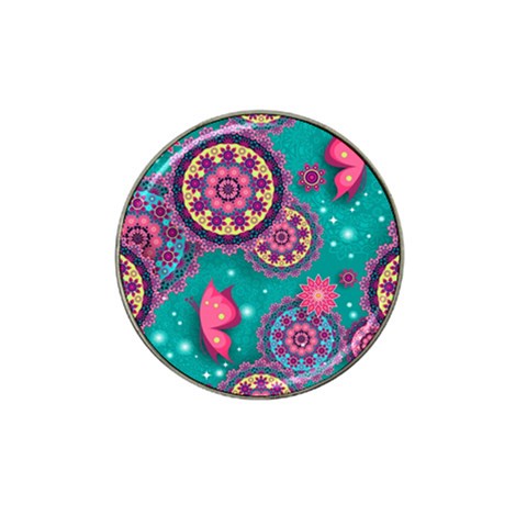 Floral Pattern, Abstract, Colorful, Flow Hat Clip Ball Marker from ArtsNow.com Front