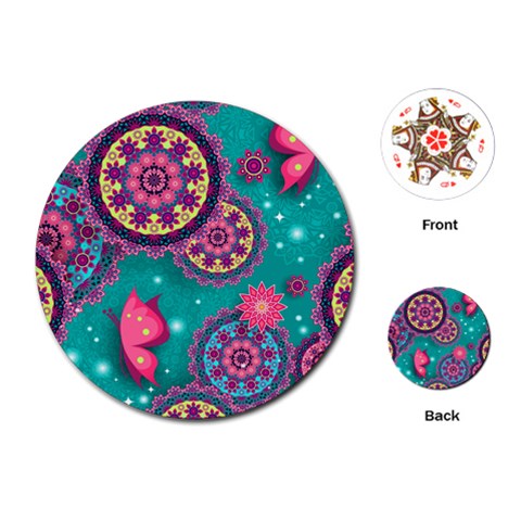 Floral Pattern, Abstract, Colorful, Flow Playing Cards Single Design (Round) from ArtsNow.com Front