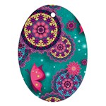 Floral Pattern, Abstract, Colorful, Flow Oval Ornament (Two Sides)