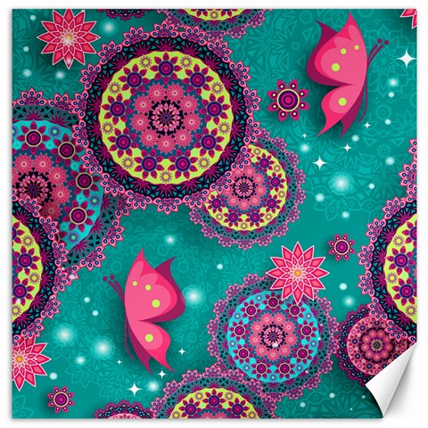 Floral Pattern, Abstract, Colorful, Flow Canvas 12  x 12  from ArtsNow.com 11.4 x11.56  Canvas - 1