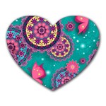 Floral Pattern, Abstract, Colorful, Flow Heart Mousepad