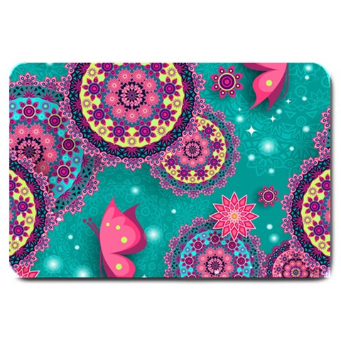 Floral Pattern, Abstract, Colorful, Flow Large Doormat from ArtsNow.com 30 x20  Door Mat