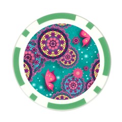 Floral Pattern, Abstract, Colorful, Flow Poker Chip Card Guard from ArtsNow.com Front