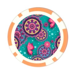 Floral Pattern, Abstract, Colorful, Flow Poker Chip Card Guard from ArtsNow.com Front