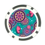 Floral Pattern, Abstract, Colorful, Flow Poker Chip Card Guard