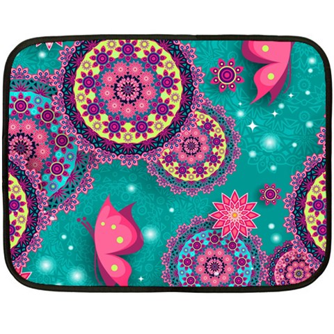 Floral Pattern, Abstract, Colorful, Flow Fleece Blanket (Mini) from ArtsNow.com 35 x27  Blanket