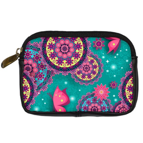 Floral Pattern, Abstract, Colorful, Flow Digital Camera Leather Case from ArtsNow.com Front