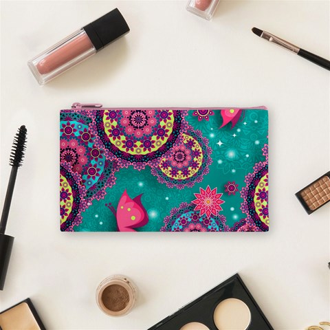 Floral Pattern, Abstract, Colorful, Flow Cosmetic Bag (Small) from ArtsNow.com Front