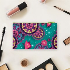 Floral Pattern, Abstract, Colorful, Flow Cosmetic Bag (Small) from ArtsNow.com Back