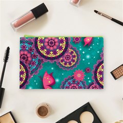 Floral Pattern, Abstract, Colorful, Flow Cosmetic Bag (Medium) from ArtsNow.com Front