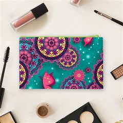 Floral Pattern, Abstract, Colorful, Flow Cosmetic Bag (Medium) from ArtsNow.com Back