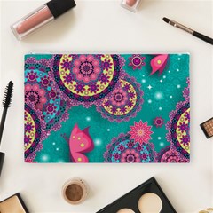 Floral Pattern, Abstract, Colorful, Flow Cosmetic Bag (Large) from ArtsNow.com Front