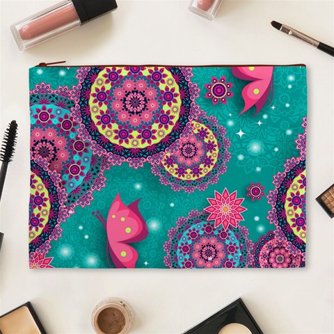 Floral Pattern, Abstract, Colorful, Flow Cosmetic Bag (XL) from ArtsNow.com Front