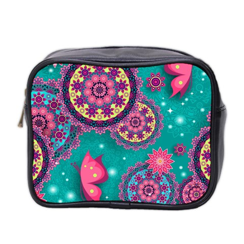 Floral Pattern, Abstract, Colorful, Flow Mini Toiletries Bag (Two Sides) from ArtsNow.com Front