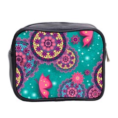 Floral Pattern, Abstract, Colorful, Flow Mini Toiletries Bag (Two Sides) from ArtsNow.com Back