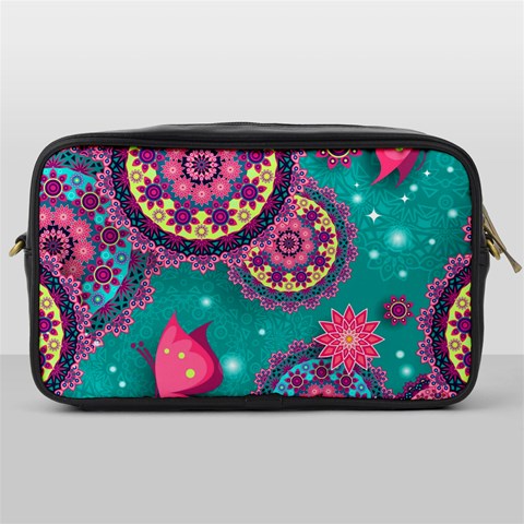 Floral Pattern, Abstract, Colorful, Flow Toiletries Bag (One Side) from ArtsNow.com Front