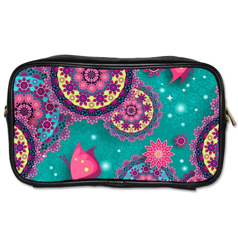 Floral Pattern, Abstract, Colorful, Flow Toiletries Bag (Two Sides) from ArtsNow.com Front