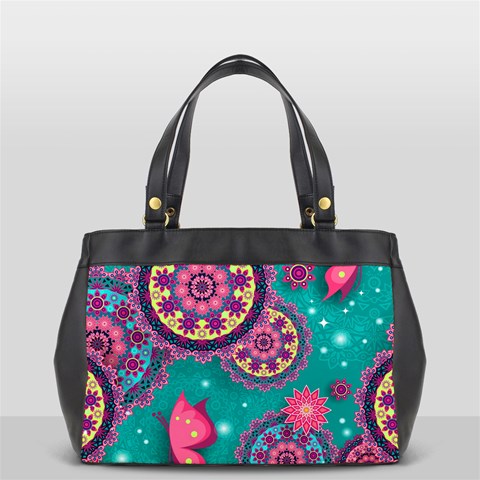 Floral Pattern, Abstract, Colorful, Flow Oversize Office Handbag from ArtsNow.com Front