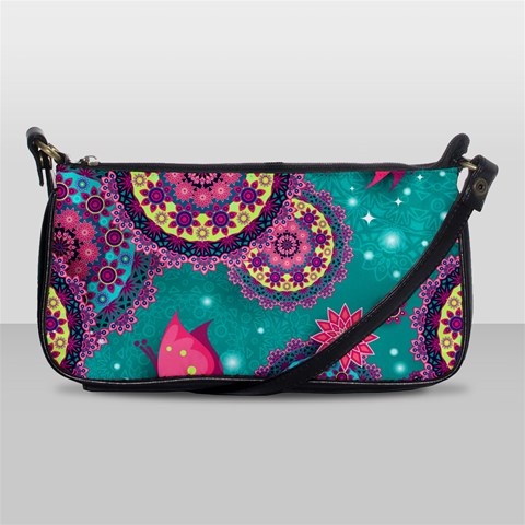 Floral Pattern, Abstract, Colorful, Flow Shoulder Clutch Bag from ArtsNow.com Front