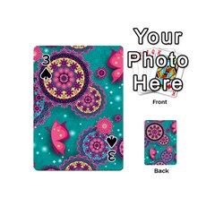 Floral Pattern, Abstract, Colorful, Flow Playing Cards 54 Designs (Mini) from ArtsNow.com Front - Spade3