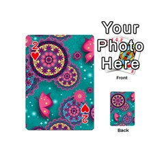 Floral Pattern, Abstract, Colorful, Flow Playing Cards 54 Designs (Mini) from ArtsNow.com Front - Heart2