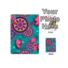 Floral Pattern, Abstract, Colorful, Flow Playing Cards 54 Designs (Mini) from ArtsNow.com Front - Heart4