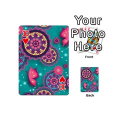 Floral Pattern, Abstract, Colorful, Flow Playing Cards 54 Designs (Mini) from ArtsNow.com Front - Heart10