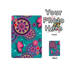 Floral Pattern, Abstract, Colorful, Flow Playing Cards 54 Designs (Mini) from ArtsNow.com Front - Diamond4