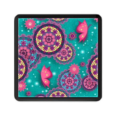 Floral Pattern, Abstract, Colorful, Flow Memory Card Reader (Square) from ArtsNow.com Front