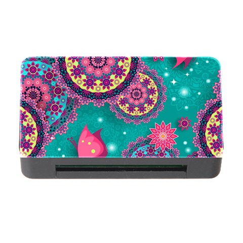 Floral Pattern, Abstract, Colorful, Flow Memory Card Reader with CF from ArtsNow.com Front