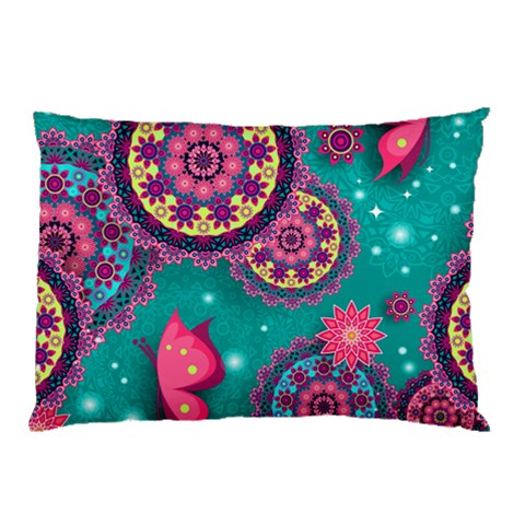 Floral Pattern, Abstract, Colorful, Flow Pillow Case (Two Sides) from ArtsNow.com Front