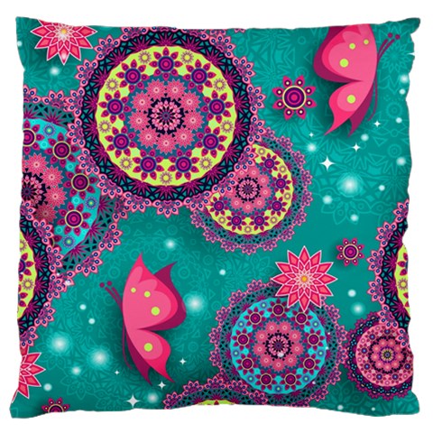 Floral Pattern, Abstract, Colorful, Flow Large Cushion Case (One Side) from ArtsNow.com Front