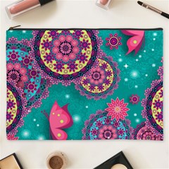 Floral Pattern, Abstract, Colorful, Flow Cosmetic Bag (XXXL) from ArtsNow.com Front