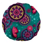 Floral Pattern, Abstract, Colorful, Flow Large 18  Premium Round Cushions