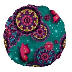 Floral Pattern, Abstract, Colorful, Flow Large 18  Premium Round Cushions from ArtsNow.com Back