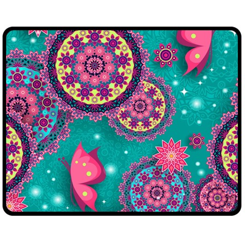 Floral Pattern, Abstract, Colorful, Flow Two Sides Fleece Blanket (Medium) from ArtsNow.com 58.8 x47.4  Blanket Front