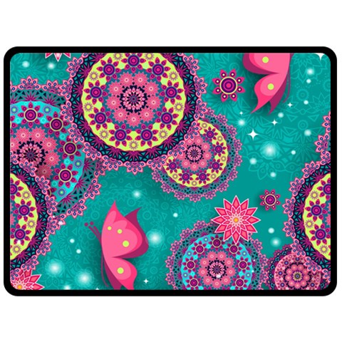 Floral Pattern, Abstract, Colorful, Flow Two Sides Fleece Blanket (Large) from ArtsNow.com 80 x60  Blanket Front